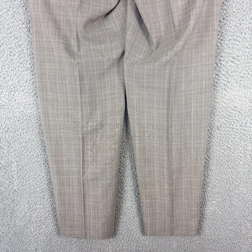 Banana Republic Dress Pants Mens 34 Gray Plaid‎ Flat Front Business Office 36x32